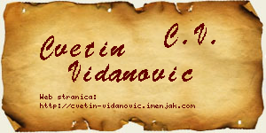 Cvetin Vidanović vizit kartica